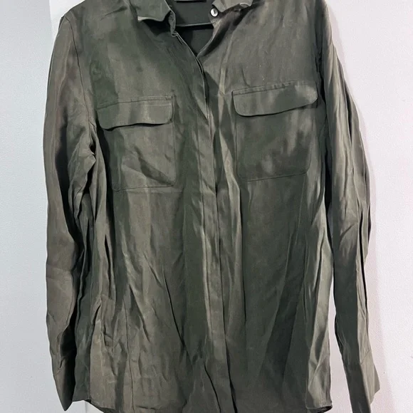 Lord & Taylor Dark Green Casual Button Down Shirt - Picture 4 of 10